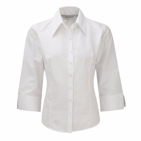 Arg Protección Camisa batista mga 3/4 mujer, blanca Arg Protección Camisa batista mga 3/4 mujer, blanca